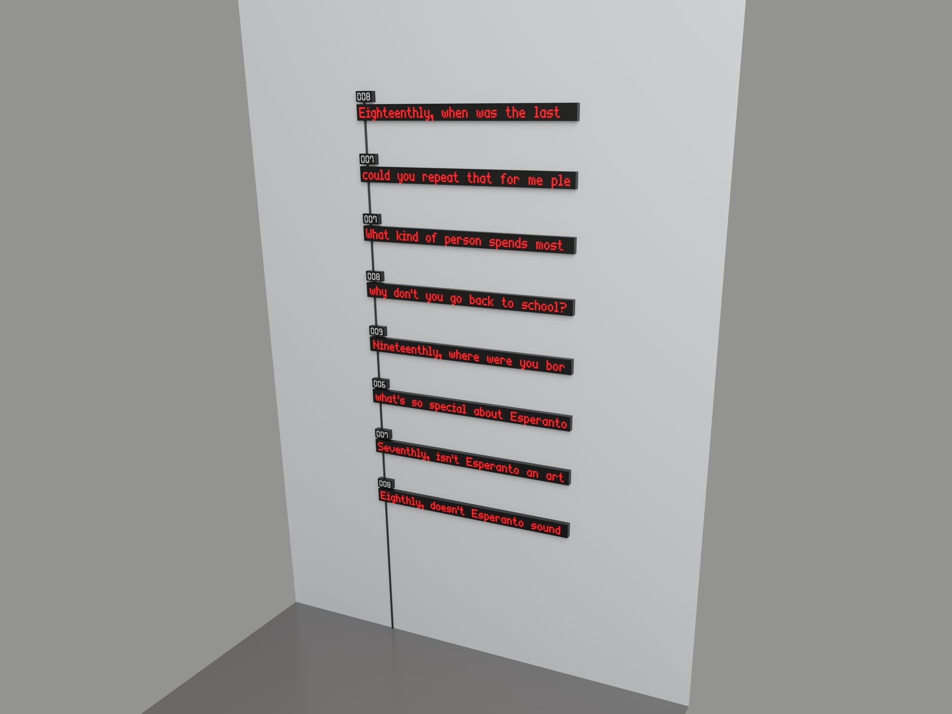 Repetition Penalty installation - LED matrices and mechanical digits
